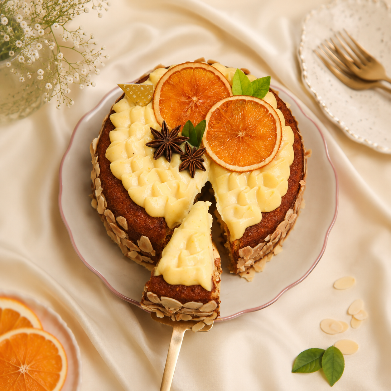 Orange Cake with Orange Curd Gluten Free